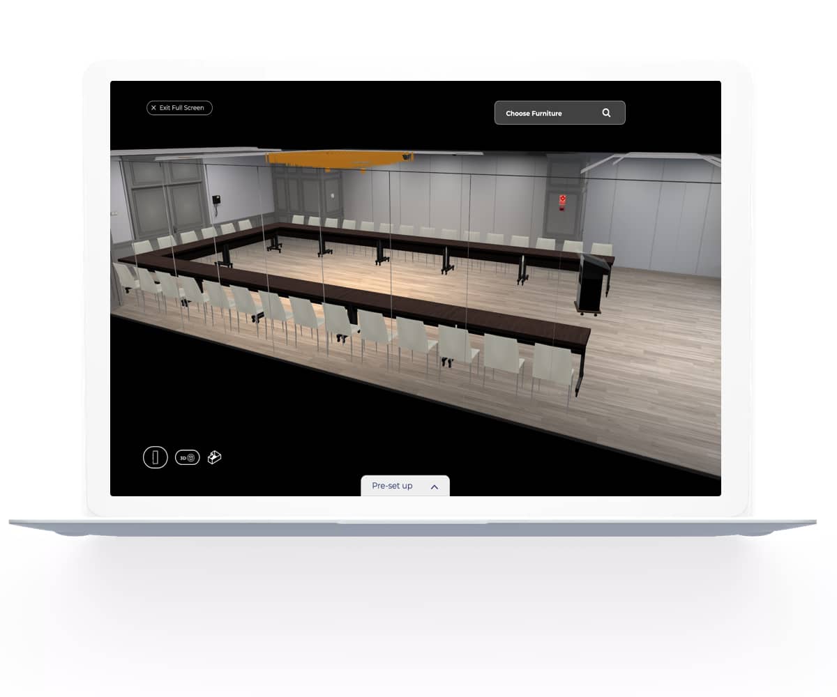 2D / 3D diagramming view on a laptop